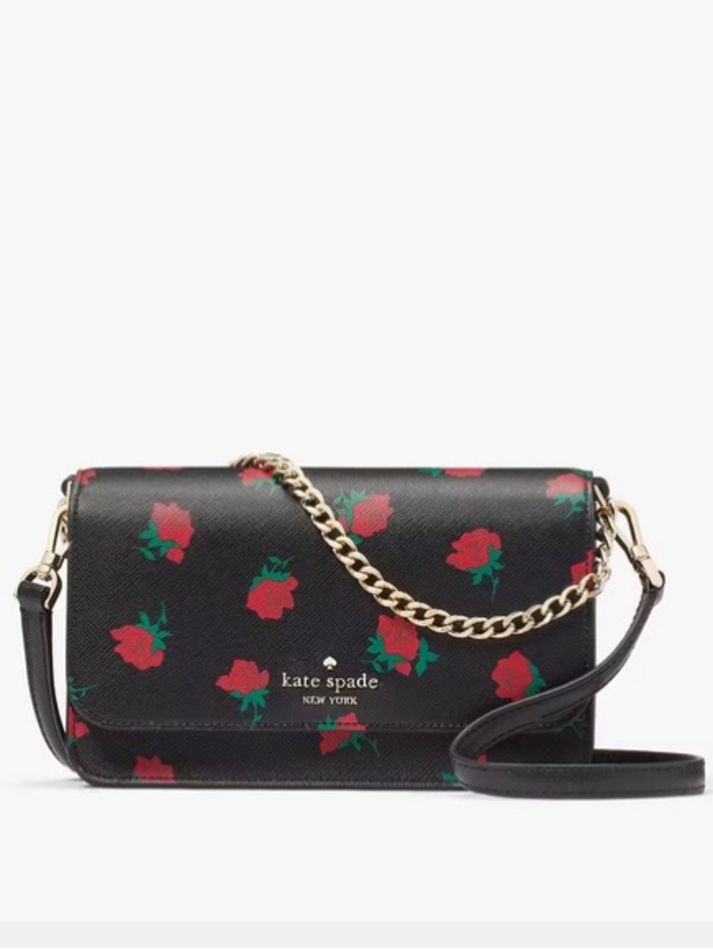 NWT Kate Spade New York Madison Rose Toss Printed Flap Crossbody